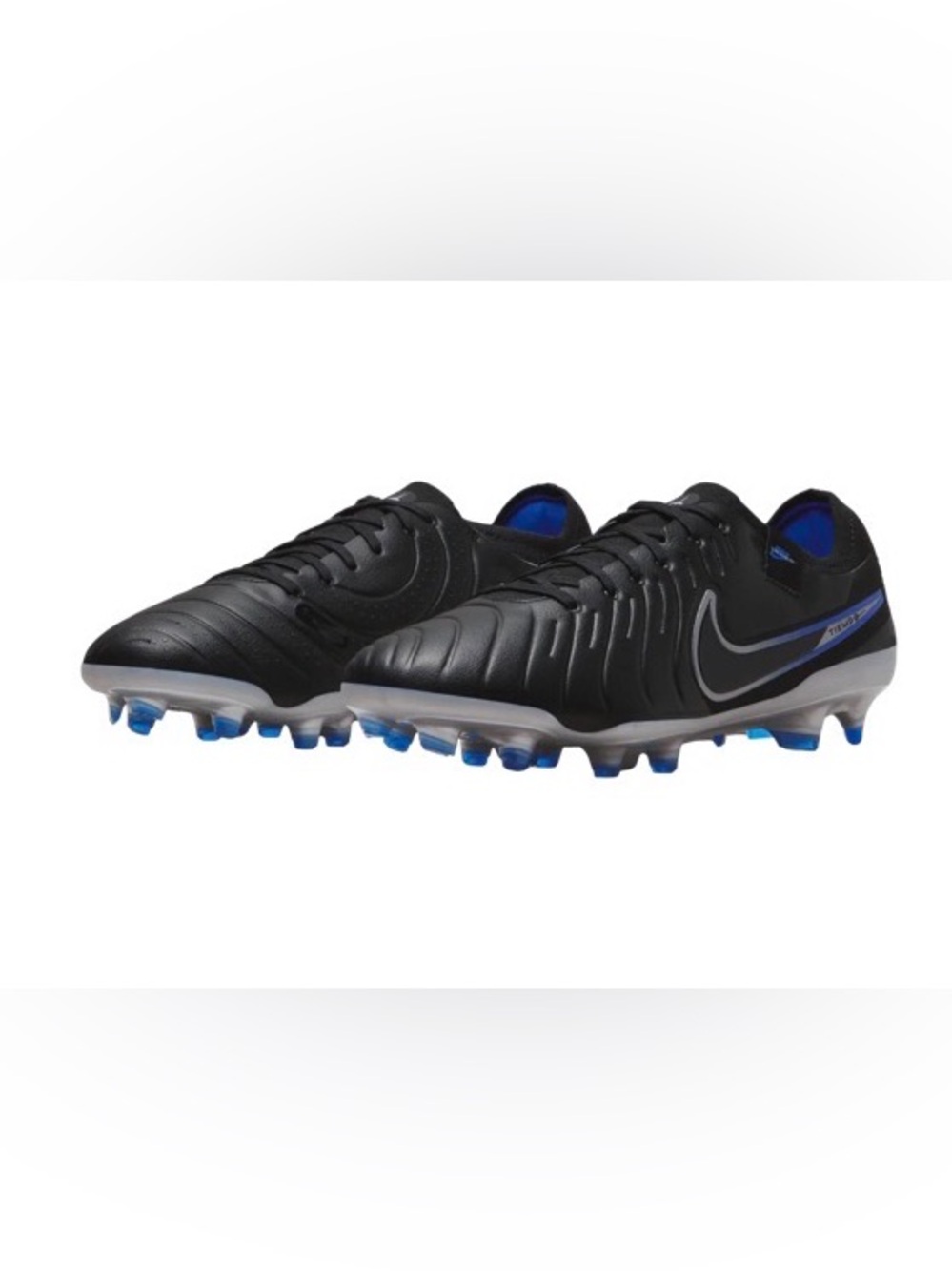 Nike Black Tiempo Legend 10 Pro FG Women’s Soccer Cleats with Blue Accents